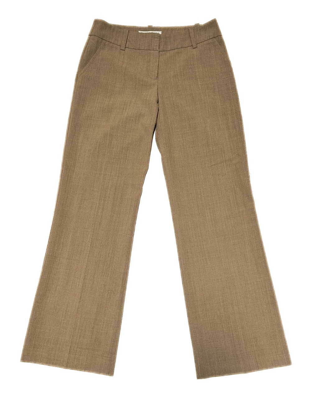 Trina Turk Low Rise Kick Boot Neutral Trousers Wide Leg Flare Y2K Greige Pant